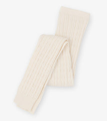 Girls Cream Cable Knit Tights