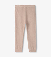 Baby Girls Gold Glitter Cable Knit Leggings