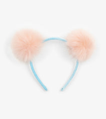 Fluffy Pink Pom Poms Headband