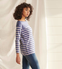 Ali Breton Top - Indigo Stripes