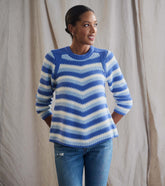 Chevron Swing Sweater - Navy Blue