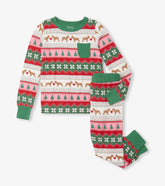 Girls Puppy Hearts Fair Isle Bamboo Pajama Set
