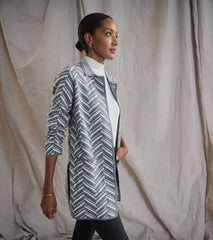 Sweater Blazer - Grey Chevron