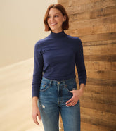 Mock Neck Top - Patriot Blue
