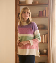 Mock Neck Tunic - Sunrise Color Block