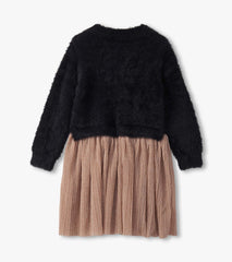 Girls Gold Star Mix Media Dress