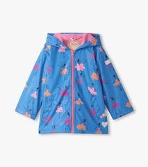 Girls Ballet School Color Changing Zip-Up Rain Jacket