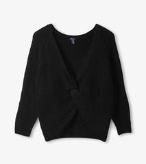 Cross Over Sweater - Black