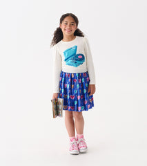 Girls Bursted Hearts Sequin Skirt