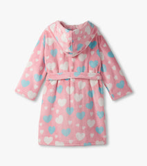 Girls Big Hearts Fuzzy Fleece Robe
