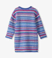 Girls Blueberry Stripe Sweater Dress