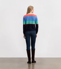 Devon Sweater - Bright Colorblock Stripes