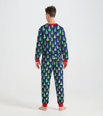 Men's Bottle Brush Trees Glow in the Dark Cotton Pajama Set