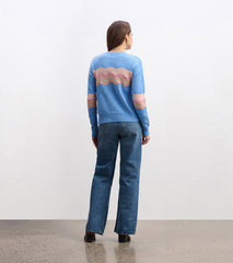 Pointelle Wave Sweater - Sky Blue Ripple