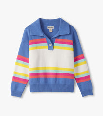 Girls Royal Colorblock Johnny Collar Sweater