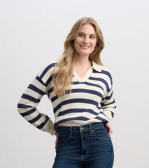 Johnny Collar Sweater - Nautical Stripes