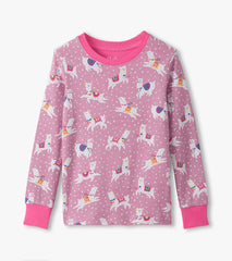 Girls Dancing Alpacas Cotton Pajama Set