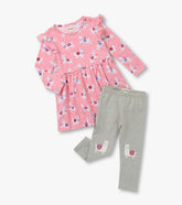 Baby & Toddler Girls Dancing Alpacas Ruffle Sleeve Dress and Legging S