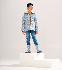 Boys Hunting Dogs Sherpa Lined Zip-Up Rain Jacket