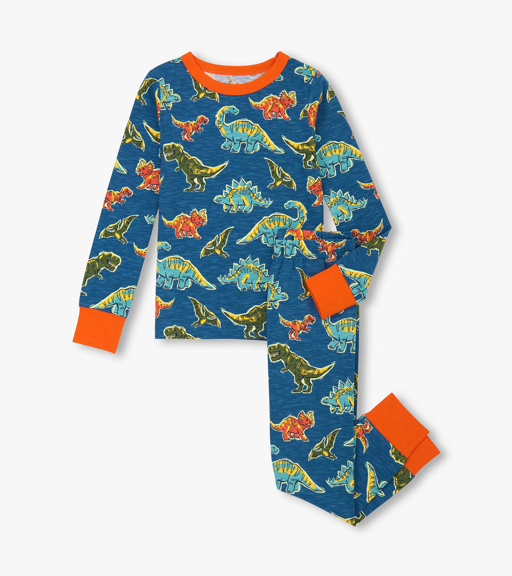 Boys Dino Roar Cotton Pajama Set