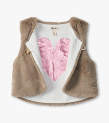 Girls Cropped Faux Fur Vest