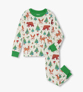 Girls Holiday Animals Cotton Pajama Set