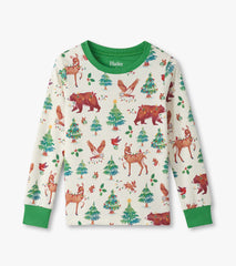 Girls Holiday Animals Cotton Pajama Set