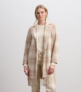 Fringe Jacket - Light Taupe Plaid