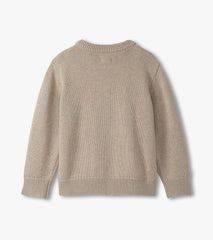 Boys Oatmeal Bear Crew Neck Sweater