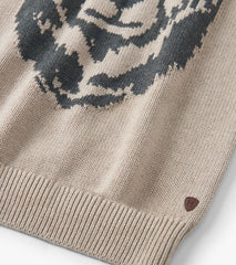 Boys Oatmeal Bear Crew Neck Sweater