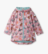 Girls Pop-Out Butterflies Zip-Up Lightweight Rain Jacket
