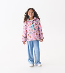 Girls Pop-Out Butterflies Zip-Up Lightweight Rain Jacket