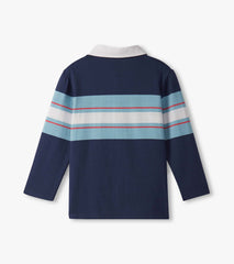 Boys Blue Stripes Rugby Polo