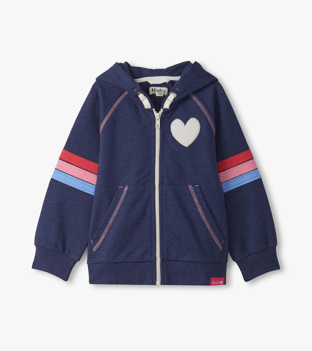 Girls Patriot Blue Zip-Up Hoodie
