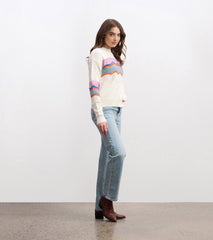 Pointelle Wave Sweater - Summer Sky Ripple