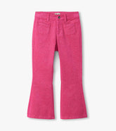 Girls Raspberry Rose Patch Pocket Flared Pants