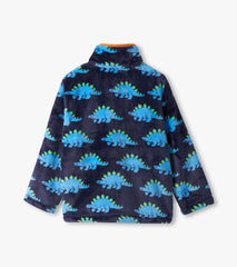 Boys Stegosaurus Fuzzy Fleece Zip-Up Jacket
