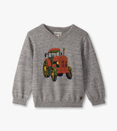 Baby & Toddler Boys Tractor V-Neck Sweater
