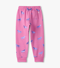 Girls Shimmer Horses Cuffed Track Pants