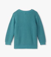 Boys Teal Button Neck Sweater