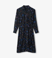 Emma Midi Shirt Dress - Dark Floral