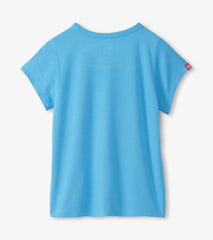 Girls Baby Blue Pocket T-Shirt
