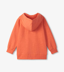 Boys Orange Full-Zip Hoodie
