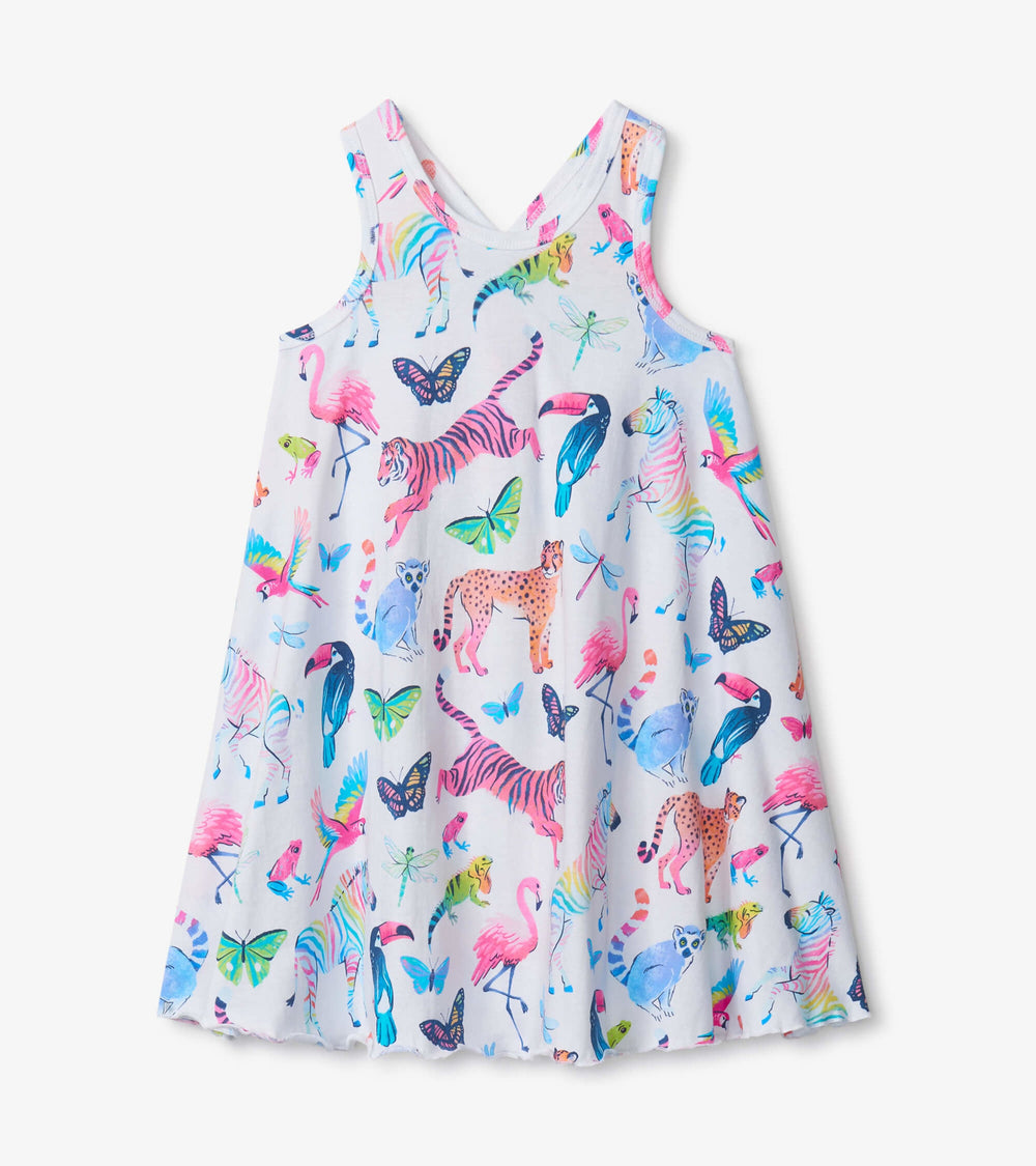 Watercolor Jungle Trapeze Dress