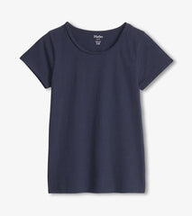 Braided Neck Tee - Navy