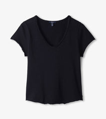 Sadie V-Neck Tee - Black