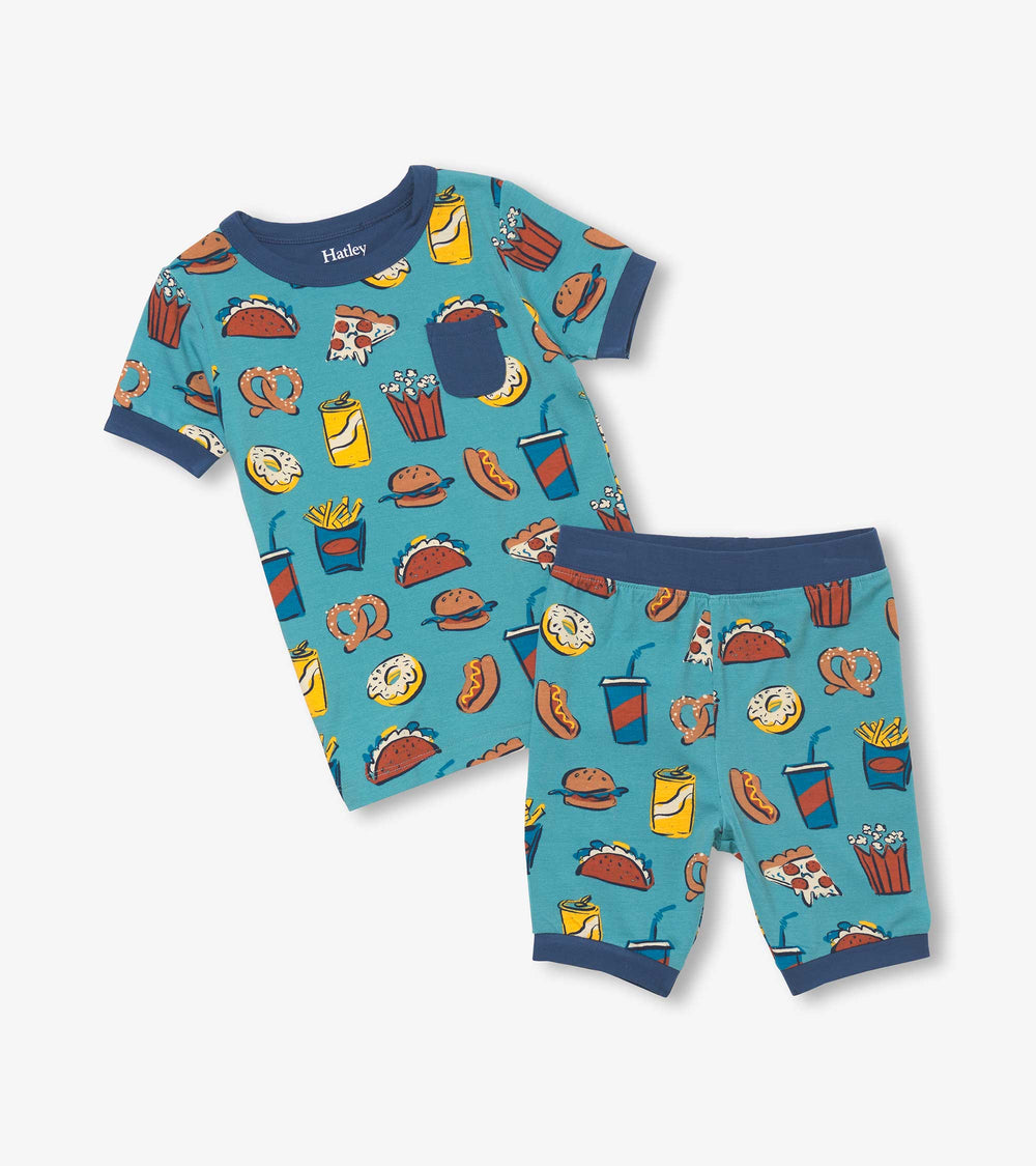 Boys Carnival Food Short Pajama Set