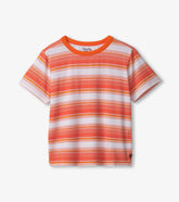 Boys Striiped Orange Bamboo Tee