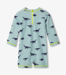 Baby Boys Dino Stripes One-Piece Rashguard