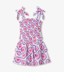 Girls Glowing Hearts Smocked Angel Dress